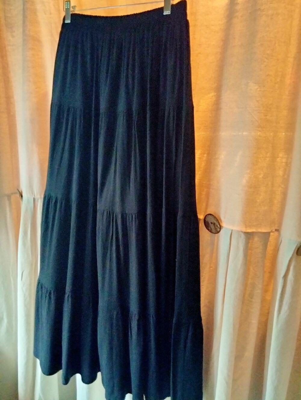 Black  Tiered Maxi Skirt Size Medium